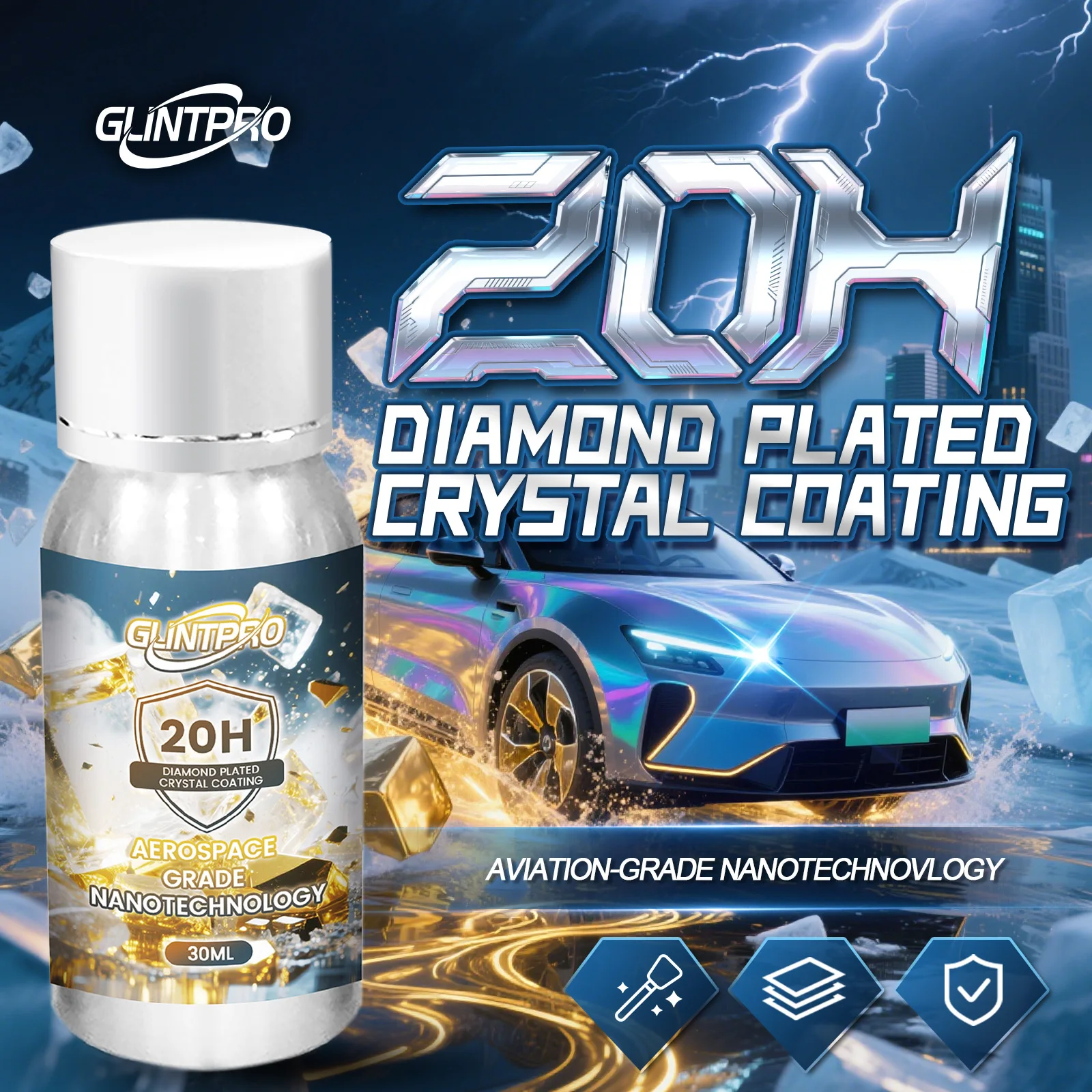 Керамическое покрытие для автомобиля 20H с алмазным покрытием, хрустальное покрытие, жидкое гидрофобное покрытие с защитой от царапин, автомобильное восковое покрытие, автомобильный лак (30 мл)
Керамическое покрытие для автомобиля 20H с алмазным покрытием, хрустальное покрытие, жидкое гидрофобное покрытие с защитой от царапин, автомобильное восковое покрытие, автомобильный лак (30 мл)
