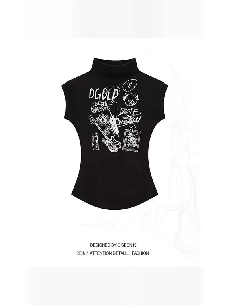 Slim Fit High Waist Half High Collar Pure Cotton American Retro Unique Spicy Girl Sleeveless T-Shirt Women Summer Waist Cinch...
Slim Fit High Waist Half High Collar Pure Cotton American Retro Unique Spicy Girl Sleeveless T-Shirt Women Summer Waist Cinch...