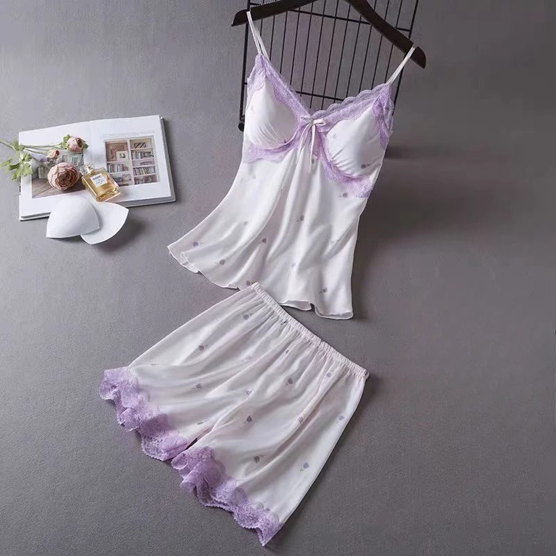 Костюм из двух предметов, костюм PJS с короткой пижамой, домашняя одежда, летний женский пижамный комплект с эластичной резинкой на талии, одежда для сна, ночное белье, нижнее белье
Костюм из двух предметов, костюм PJS с короткой пижамой, домашняя одежда, летний женский пижамный комплект с эластичной резинкой на талии, одежда для сна, ночное белье, нижнее белье