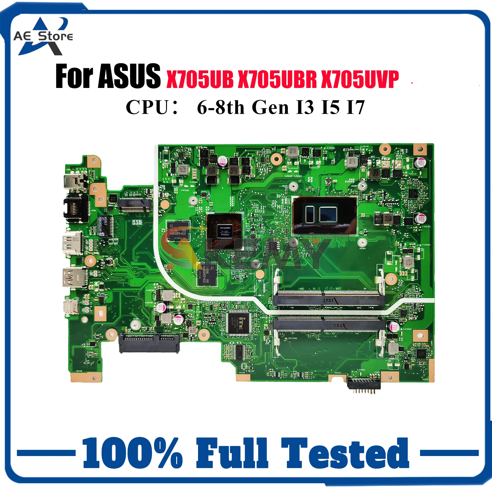 X705UB Laptop Motherboard For ASUS VivoBook X705UVP X705U F705U X705UBP X705UV X705UBR X705UNR X705UF Mainboard W/ I3 I5 I7 CPU
X705UB Laptop Motherboard For ASUS VivoBook X705UVP X705U F705U X705UBP X705UV X705UBR X705UNR X705UF Mainboard W/ I3 I5 I7 CPU