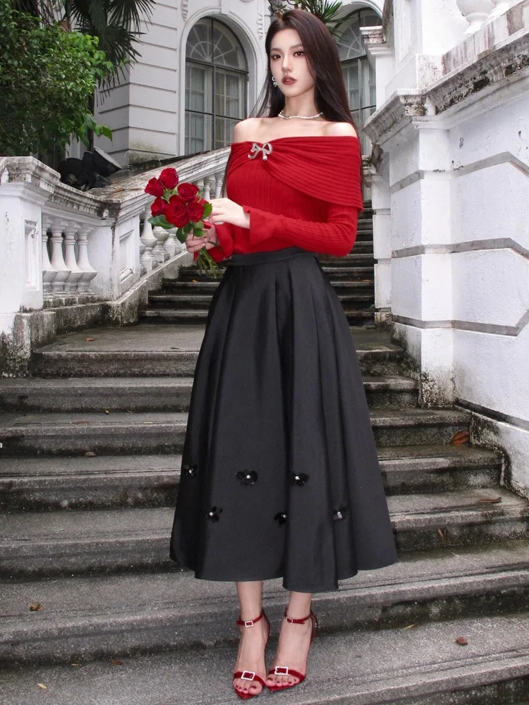 Ele High Waist Umbrella Skirt Sli 3D Decoration French Sle f-length Women's Skirt Polyester Fiber Ciwalk
Ele High Waist Umbrella Skirt Sli 3D Decoration French Sle f-length Women's Skirt Polyester Fiber Ciwalk