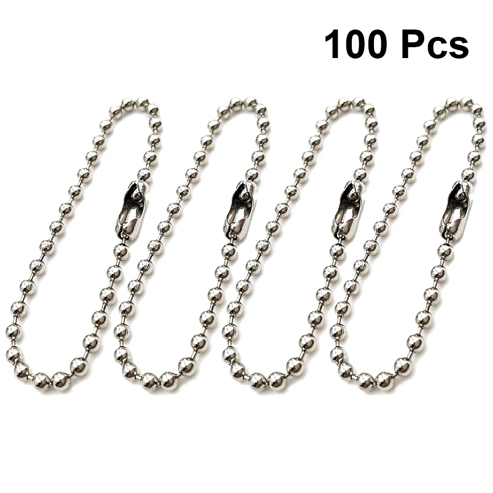 100 Pcs Stainless Steel Beaded Chains Adjustable Length Ball Chain Connector Rings Keychain Accessories Dog Tags Pendant
100 Pcs Stainless Steel Beaded Chains Adjustable Length Ball Chain Connector Rings Keychain Accessories Dog Tags Pendant