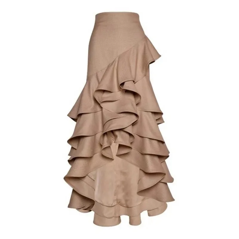 Elegance Women Skirts Khaki Layered Custom Made Party Skirts Long jupe femme Floor Length Mermaid Maxi Skirt Zipper Closure
Elegance Women Skirts Khaki Layered Custom Made Party Skirts Long jupe femme Floor Length Mermaid Maxi Skirt Zipper Closure