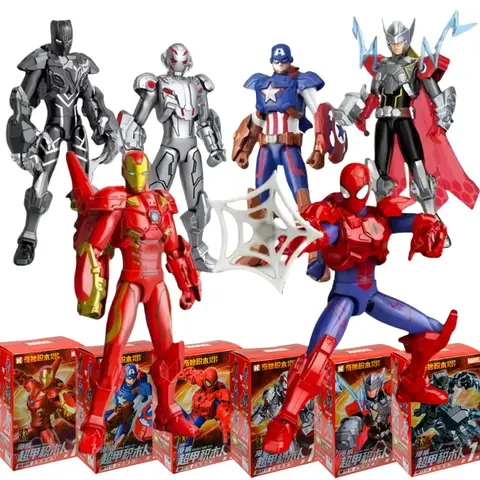 The Avengers DIY Building Block Toys Iron Man Spider-Man Ultron Captain America Thor Black Panther Action Assemble Model Toy Set