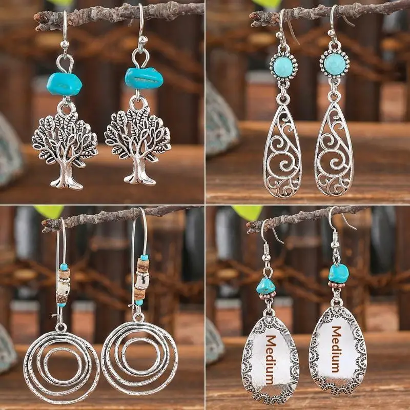 ☛Bohemian Turquoise Dangle Earrings Vintage Silver Tree Of Life Teardrop Spiral Ethnic Drop Earrings For Women Jewelry
☛Bohemian Turquoise Dangle Earrings Vintage Silver Tree Of Life Teardrop Spiral Ethnic Drop Earrings For Women Jewelry