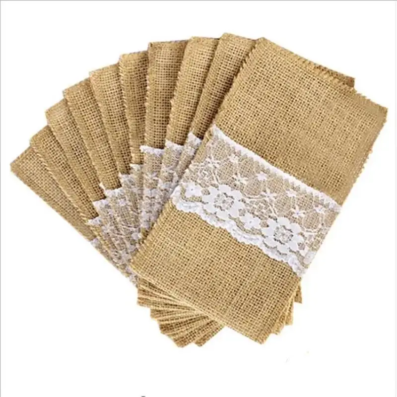New 5 Pcs Burlap Lace Cutlery Pouch Wedding Tableware Party Decoration Holder Bag Hessian Rustic Jute 11cm X 21cm Home Supplies
New 5 Pcs Burlap Lace Cutlery Pouch Wedding Tableware Party Decoration Holder Bag Hessian Rustic Jute 11cm X 21cm Home Supplies