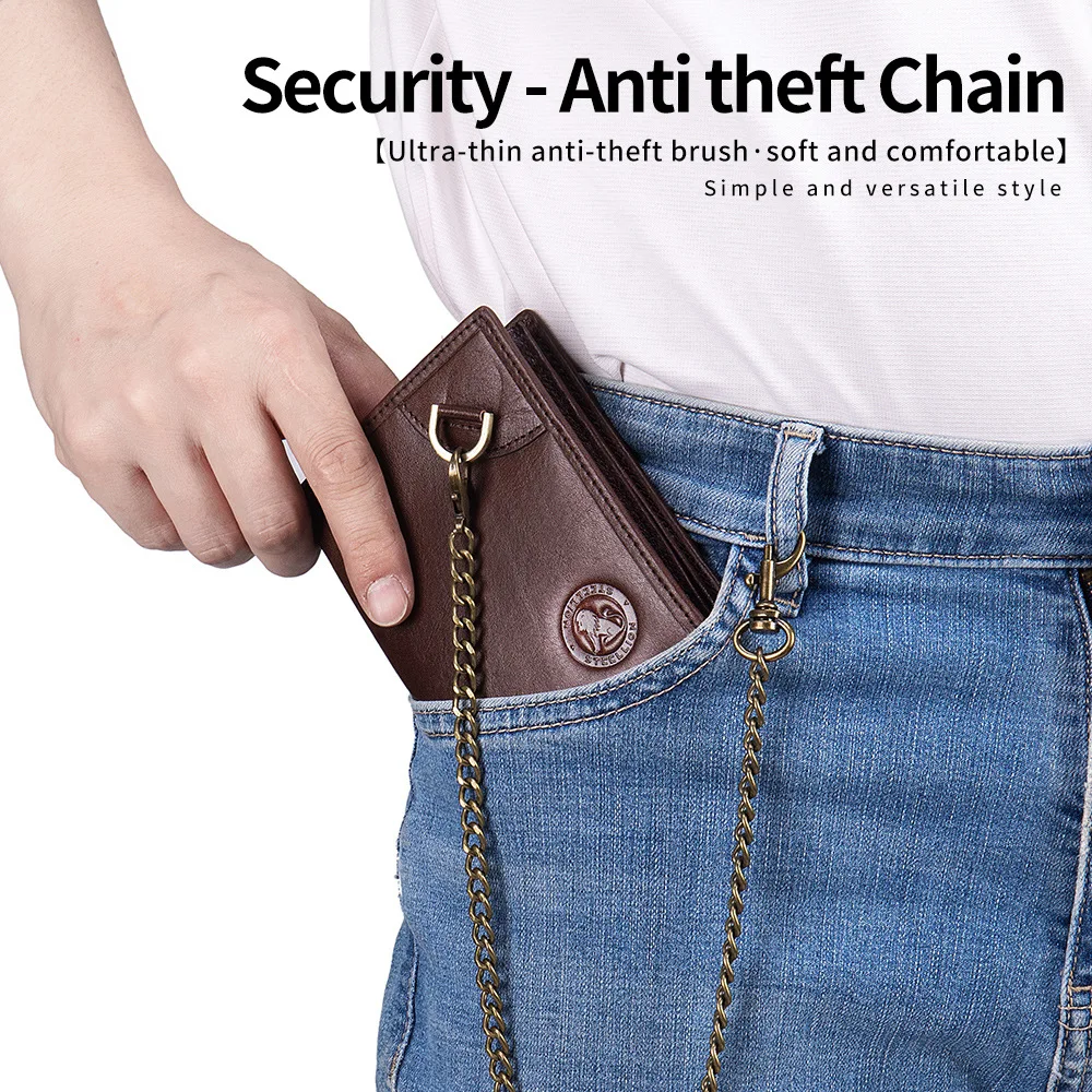 Real leather men's card case multi-functional waist bag wallet retro lightweight chain wallet anti-theft wallet
Real leather men's card case multi-functional waist bag wallet retro lightweight chain wallet anti-theft wallet