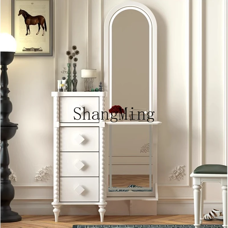 HJ all solid wood retro cream style medium antique style bucket cabinet full body mirror storage dresser integrated
HJ all solid wood retro cream style medium antique style bucket cabinet full body mirror storage dresser integrated