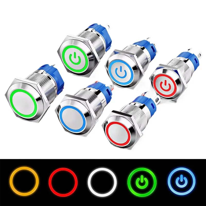 5 шт. металлический кнопочный переключатель 12/16/19/22 мм с мгновенной фиксацией, электрическое включение/выключение, запуск/стоп, светодиодный светильник 5 В, 12 В, 220 В, красный, синий
5 шт. металлический кнопочный переключатель 12/16/19/22 мм с мгновенной фиксацией, электрическое включение/выключение, запуск/стоп, светодиодный светильник 5 В, 12 В, 220 В, красный, синий