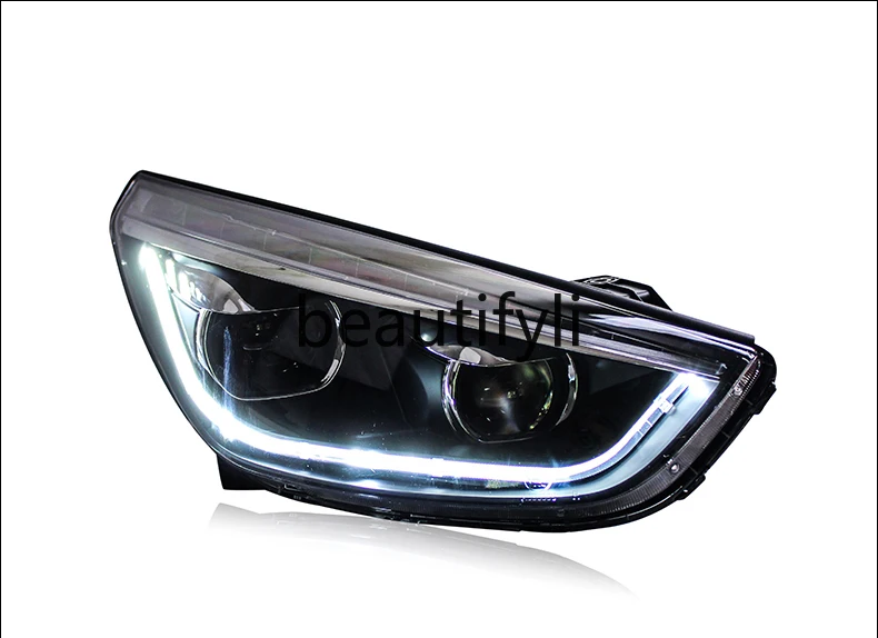 Dedicated to IX35 headlight assembly 10-15 modified LED daytime running light LED turn signal double lens
Dedicated to IX35 headlight assembly 10-15 modified LED daytime running light LED turn signal double lens
