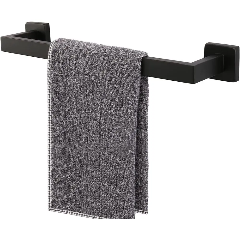 Heavy-Duty Wall Mounted Towel Holder, Square Base, Stainless Steel Towel Bar for Bathroom Accessories (Black, 16-inch)
Heavy-Duty Wall Mounted Towel Holder, Square Base, Stainless Steel Towel Bar for Bathroom Accessories (Black, 16-inch)