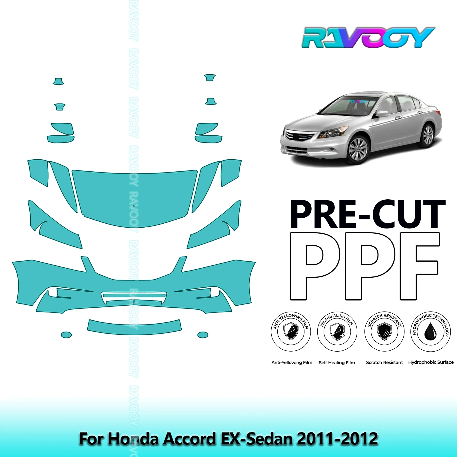 8.5Mil Precut Paint Protection Film PPF Clear Bra Front Kit For Honda Accord EX-Sedan 2011-2012
8.5Mil Precut Paint Protection Film PPF Clear Bra Front Kit For Honda Accord EX-Sedan 2011-2012