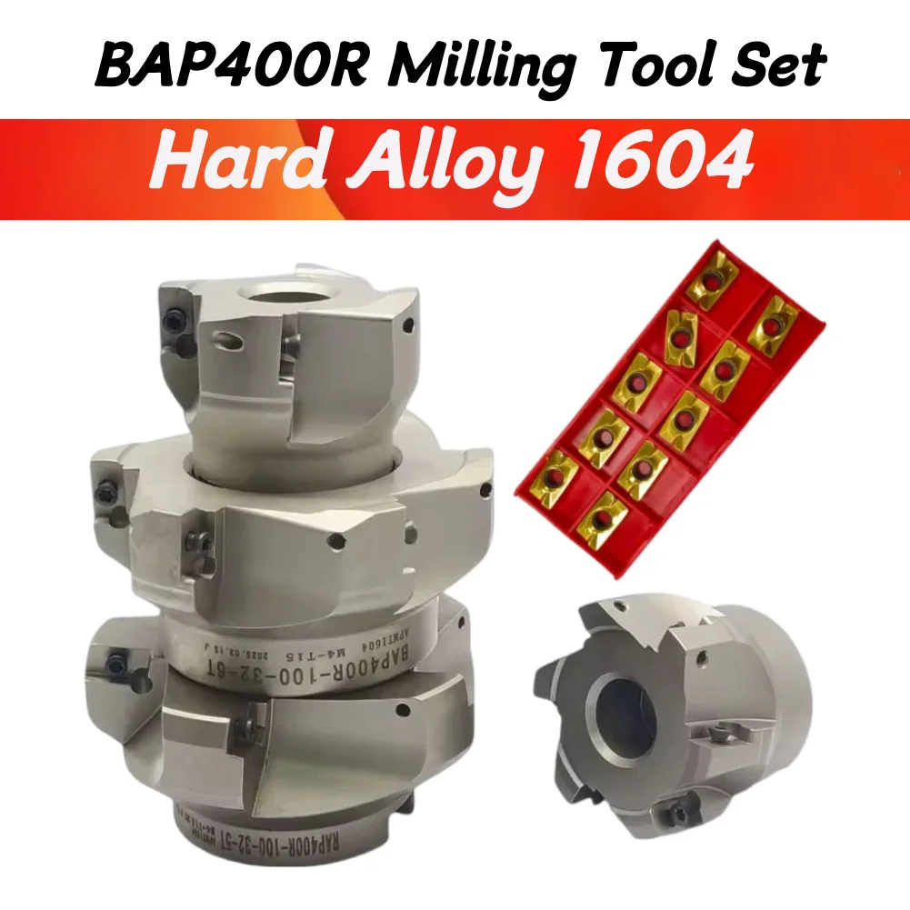 BAP400R Face Mill Head 40mm 50mm 63mm 80mm 100mm 3/4/6/7T Flute Face End Mill Flat Cutter 10pcs APMT1604PDER Carbide Inserts
BAP400R Face Mill Head 40mm 50mm 63mm 80mm 100mm 3/4/6/7T Flute Face End Mill Flat Cutter 10pcs APMT1604PDER Carbide Inserts