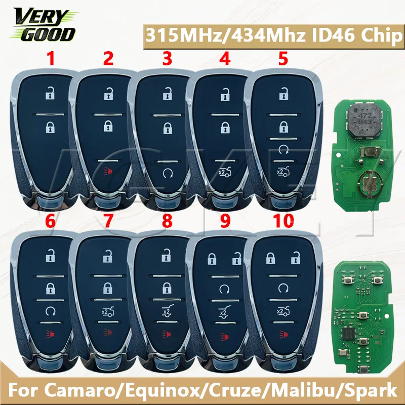 VG Car Remote Key Fit For Camaro/Equinox/Cruze/Malibu/Spark 2016-2018 315MHz-HYQ4BAA/434Mhz-HYQ4BEA ID46 Chip
VG Car Remote Key Fit For Camaro/Equinox/Cruze/Malibu/Spark 2016-2018 315MHz-HYQ4BAA/434Mhz-HYQ4BEA ID46 Chip