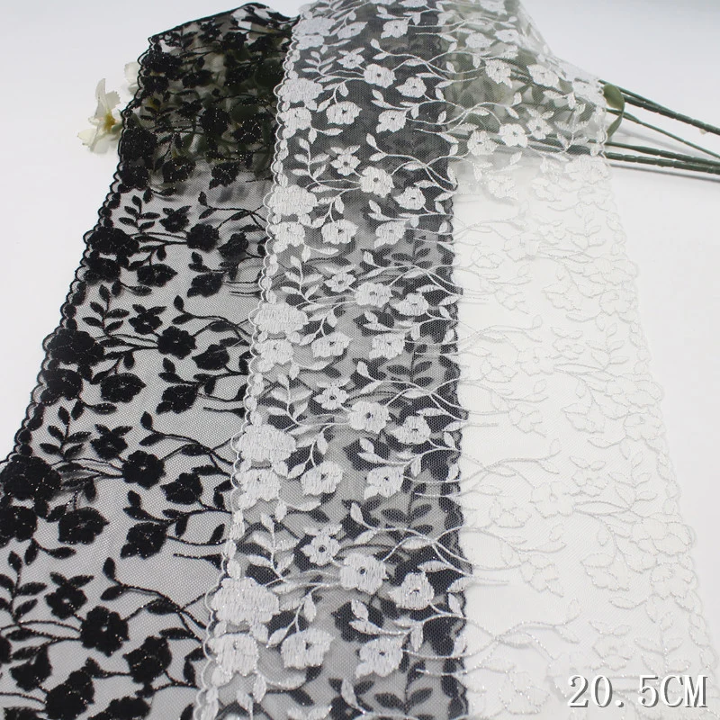 20Yards Floral Embroidered Lace Trim Soft White Black Mesh Clothes Accessories Lingerie Bra Underwear Sewing Dress Decor
20Yards Floral Embroidered Lace Trim Soft White Black Mesh Clothes Accessories Lingerie Bra Underwear Sewing Dress Decor