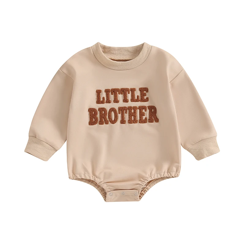 Newborn Baby Boy Long Sleeve Romper Infant Casual Fuzzy Letter Sweatshirt Bodysuit Little Brother Matching Outfits
Newborn Baby Boy Long Sleeve Romper Infant Casual Fuzzy Letter Sweatshirt Bodysuit Little Brother Matching Outfits