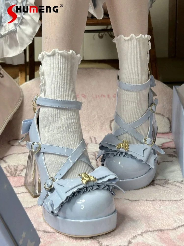 Original Japanese Style Elegant Sweet Princess Mary Jane Shoes Round Toe 3D Bow Versatile Lolita PU High Heels Pumps for Women
Original Japanese Style Elegant Sweet Princess Mary Jane Shoes Round Toe 3D Bow Versatile Lolita PU High Heels Pumps for Women