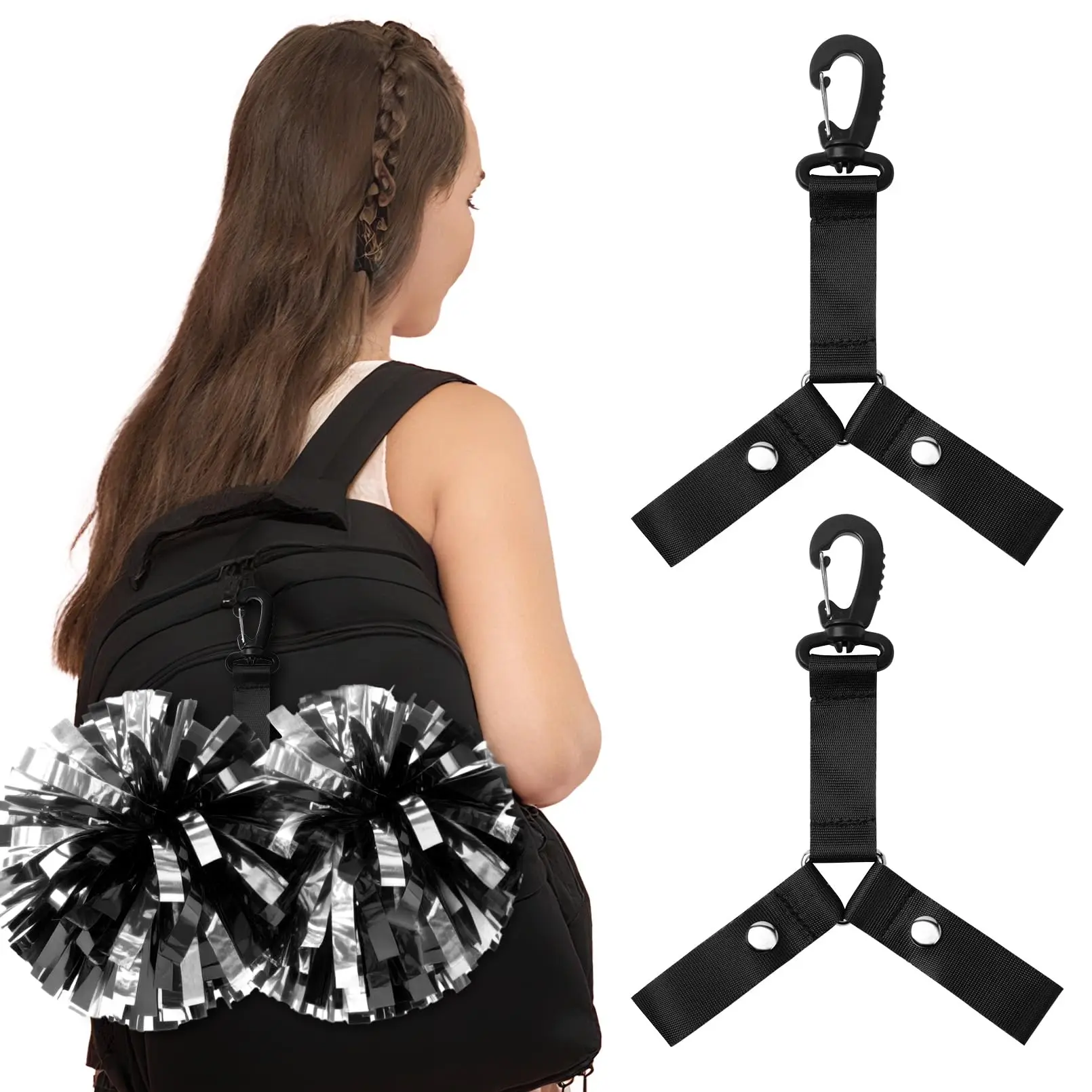 2 PCS Pom Pom Holder Hanger with Snap Button for Backpack Cheerleader Team Tags Cheer Bag Strap Accessories Cheerleading Essenti
2 PCS Pom Pom Holder Hanger with Snap Button for Backpack Cheerleader Team Tags Cheer Bag Strap Accessories Cheerleading Essenti