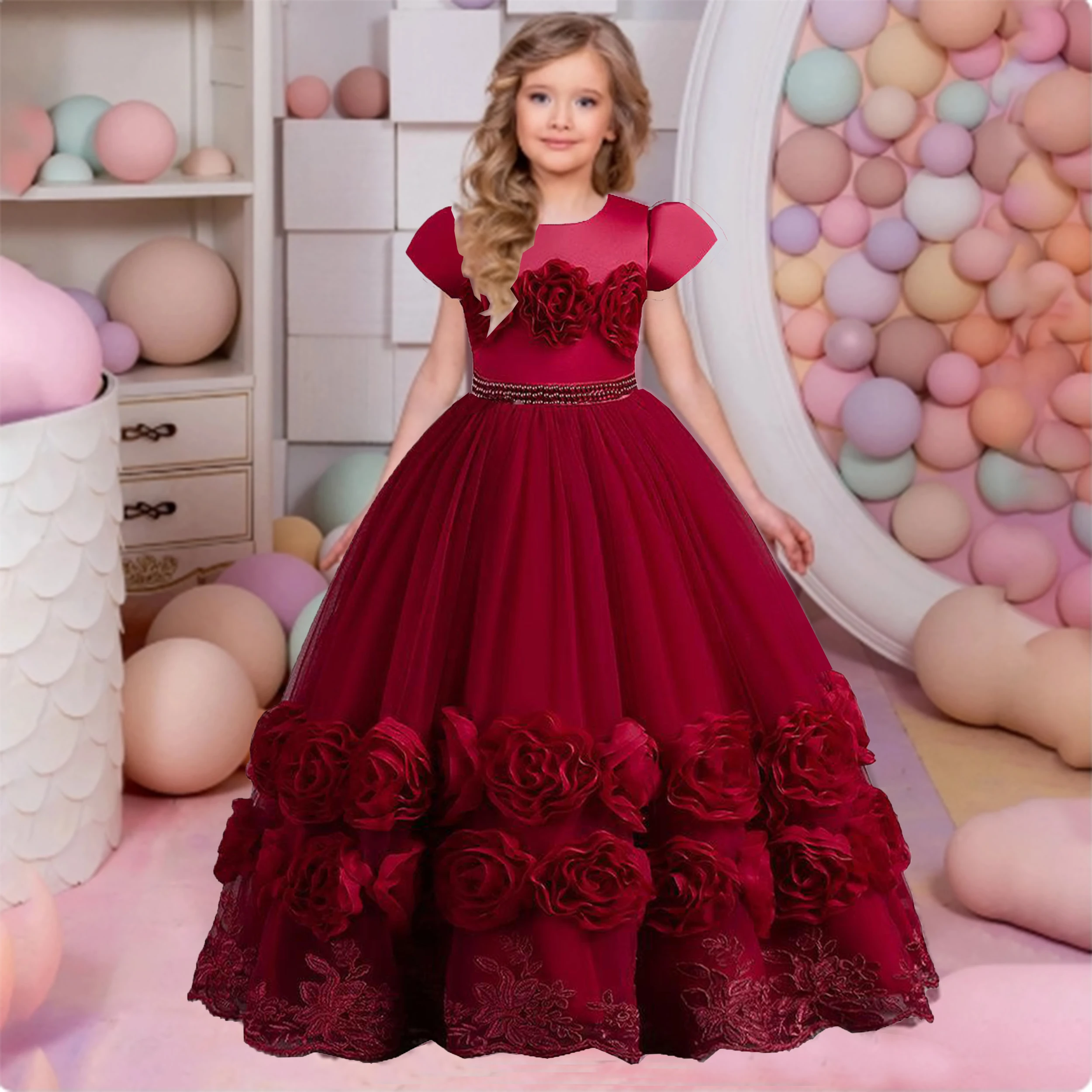 HXCMall Little Big Girls Cap Sleeves Flower Girl Birthday Party Pageant Formal Bowknot Long Dress AL011
HXCMall Little Big Girls Cap Sleeves Flower Girl Birthday Party Pageant Formal Bowknot Long Dress AL011
