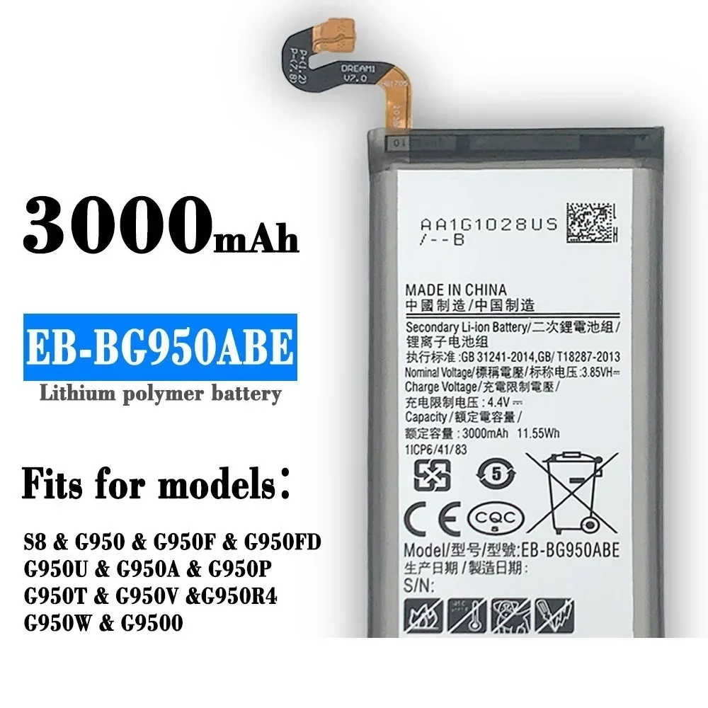 EB-BG950ABE EB-BG950ABA Battery For Samsung Galaxy S8 SM-G9508 G950T G950U V F S G950A G9500 Rechargeable Bateria +Tools
EB-BG950ABE EB-BG950ABA Battery For Samsung Galaxy S8 SM-G9508 G950T G950U V F S G950A G9500 Rechargeable Bateria +Tools