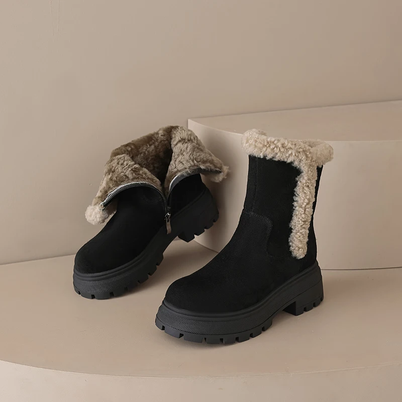 Женские зимние шерстяные зимние сапоги 2025 года, изготовленные из коровьей замши с натуральным мехом внутри, сохраняют вашу ноги, согревают в самых холодных условиях
Женские зимние шерстяные зимние сапоги 2025 года, изготовленные из коровьей замши с натуральным мехом внутри, сохраняют вашу ноги, согревают в самых холодных условиях