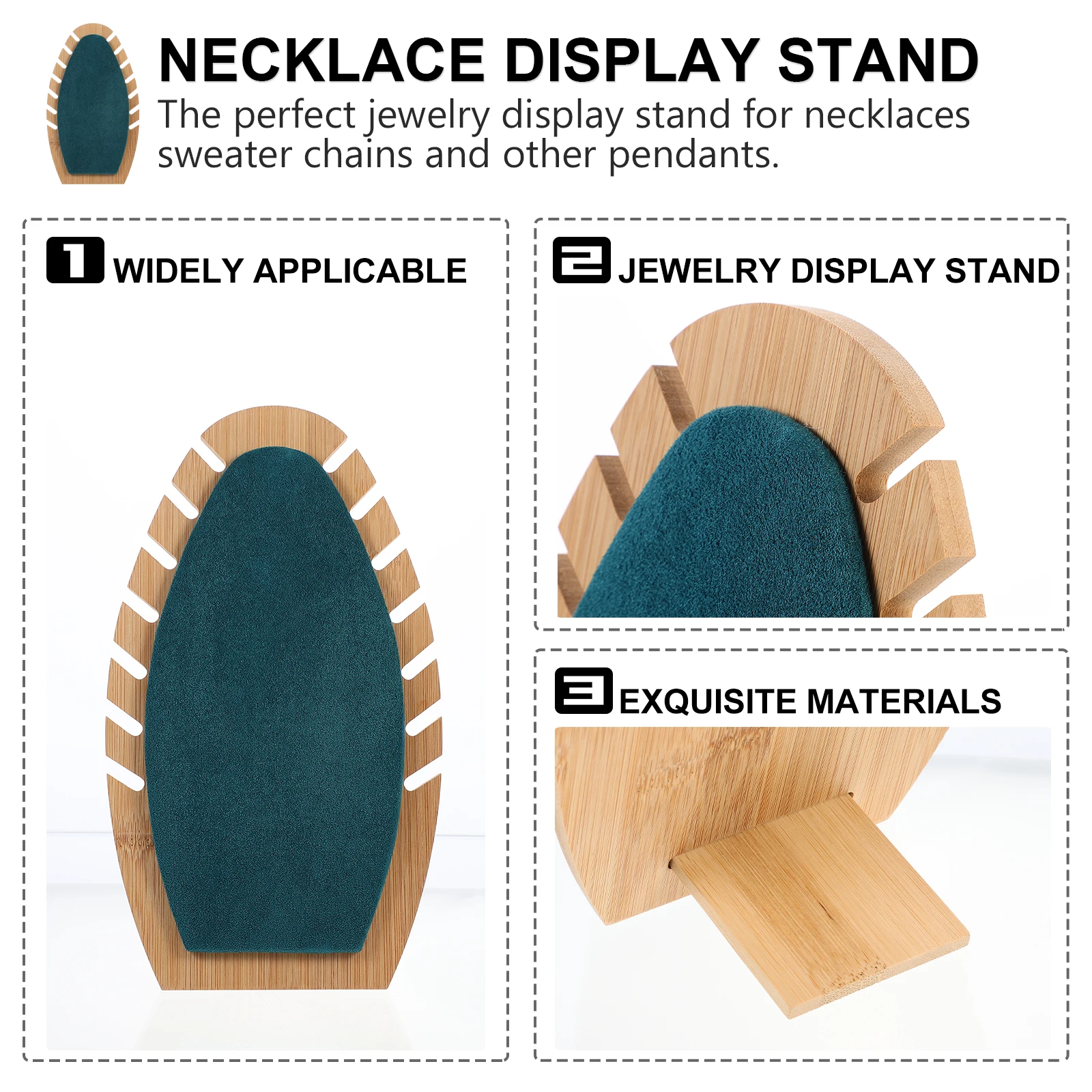 Sturdy Solid Wood And Velvet Jewelry Holder Compact Necklace Display Stand Earring Organizer Rack For Home And Shop Use
Sturdy Solid Wood And Velvet Jewelry Holder Compact Necklace Display Stand Earring Organizer Rack For Home And Shop Use