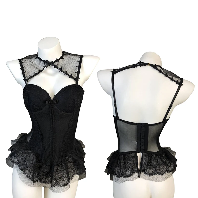 Black Corset Dress Lolita Sexy Overbust Push Up Corset Lace Fishbone Corset Uniform Transparent Bustier Women Clubwear Lingeries
Black Corset Dress Lolita Sexy Overbust Push Up Corset Lace Fishbone Corset Uniform Transparent Bustier Women Clubwear Lingeries