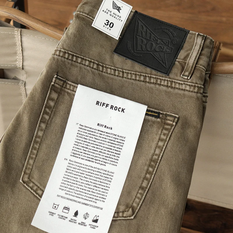 Vintage Mud Dye Straight Leg Men's Jeans Khaki Color American Retro Pure Cotton Casual Long Pants Workwear Military Style
Vintage Mud Dye Straight Leg Men's Jeans Khaki Color American Retro Pure Cotton Casual Long Pants Workwear Military Style