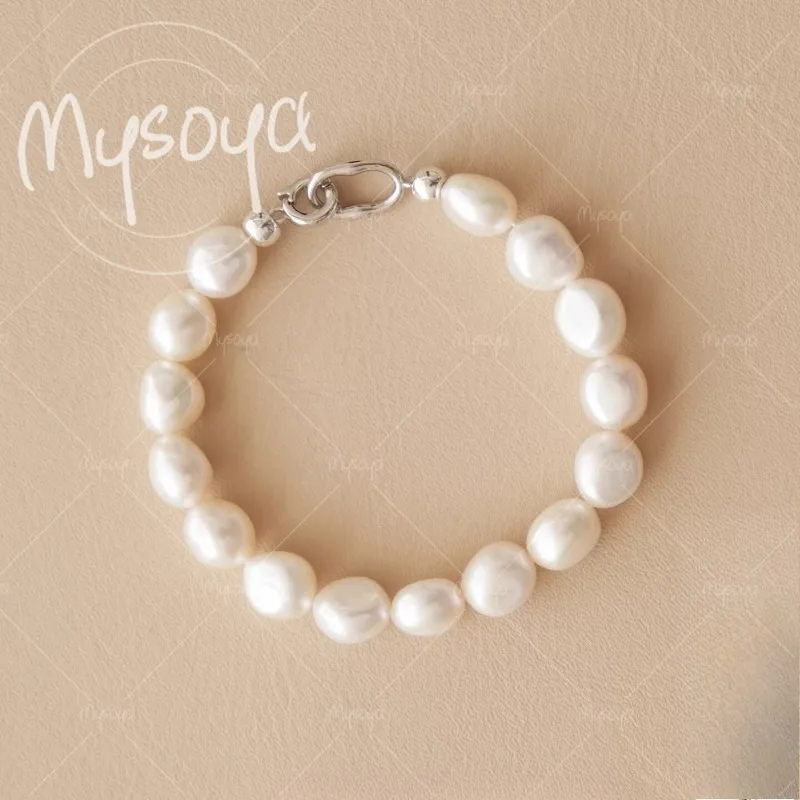 MYSOYA 8-9mm White Baroque Freshwater Pearl Bracelet with Gift Box, for Him/ Her, for Birthday/ Wedding/ Mother's Day Gift A0074
MYSOYA 8-9mm White Baroque Freshwater Pearl Bracelet with Gift Box, for Him/ Her, for Birthday/ Wedding/ Mother's Day Gift A0074
