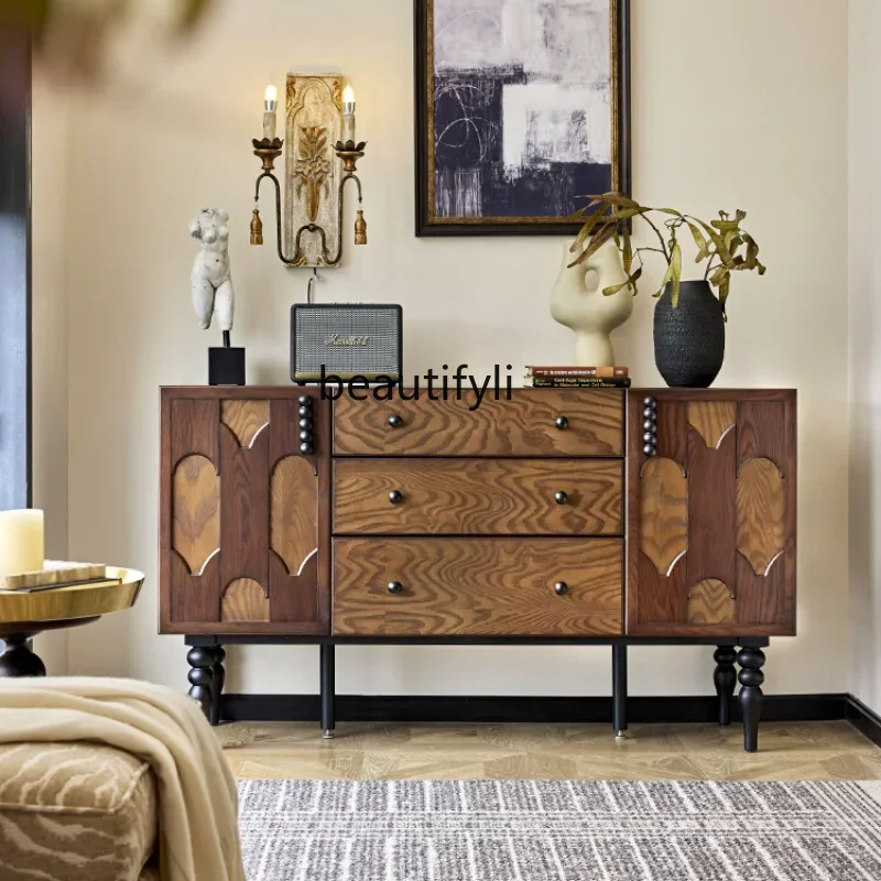 French Retro Solid Wood Side Cabinet Living Room Hallway Mid-Ancient Style Sideboard Cabinet Wall High-Grade Bedroom
French Retro Solid Wood Side Cabinet Living Room Hallway Mid-Ancient Style Sideboard Cabinet Wall High-Grade Bedroom