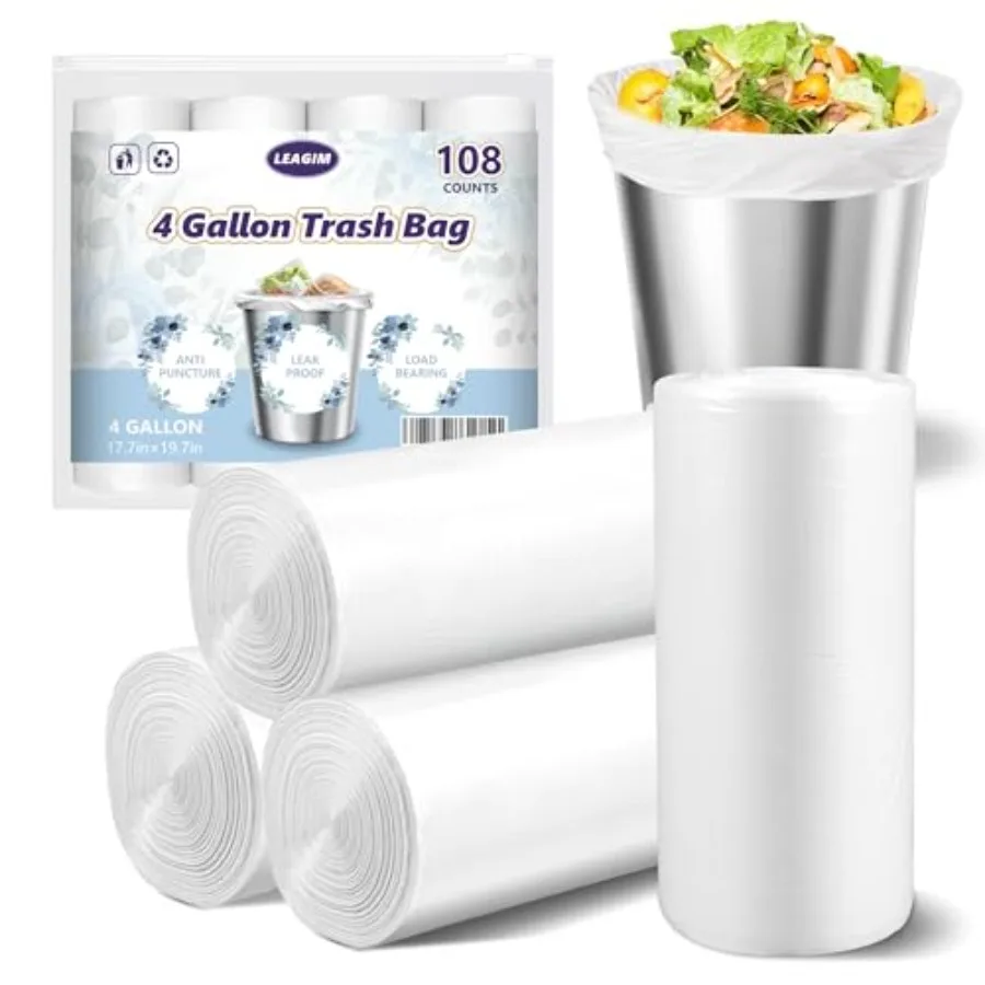 Small Trash Bags 4 Gallon - 108 Count Leakage-Proof 4 Gallon Trash Bag, Small Garbage Bags for Office Bedroom Bathroom Mini Tra
Small Trash Bags 4 Gallon - 108 Count Leakage-Proof 4 Gallon Trash Bag, Small Garbage Bags for Office Bedroom Bathroom Mini Tra