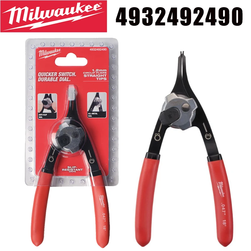 Milwaukee 48-22-6533 Straight Tip Circlip Pliers 1.2mm 0.047" 18° Retaining Ring Pliers with All-Metal Dial Anti-Slip Grip
Milwaukee 48-22-6533 Straight Tip Circlip Pliers 1.2mm 0.047" 18° Retaining Ring Pliers with All-Metal Dial Anti-Slip Grip