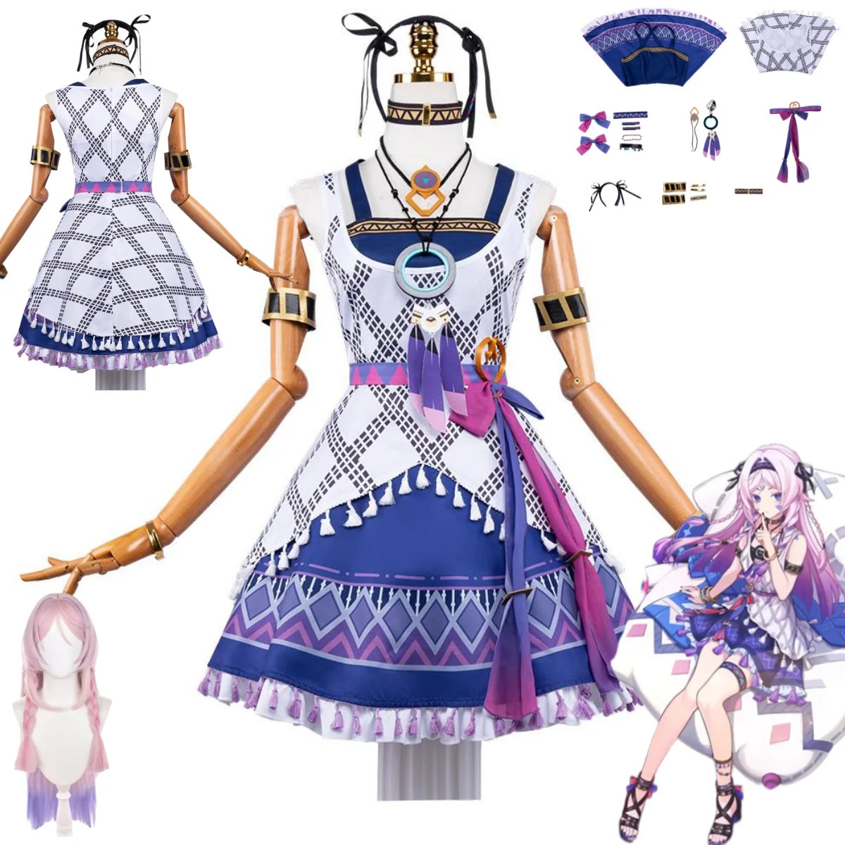 Anime Game Mictlan Citlali Cosplay Costume Sleeveless Dress Accessories Uniform Wig Adult Woman Sexy Cute Masquerade Suit
Anime Game Mictlan Citlali Cosplay Costume Sleeveless Dress Accessories Uniform Wig Adult Woman Sexy Cute Masquerade Suit