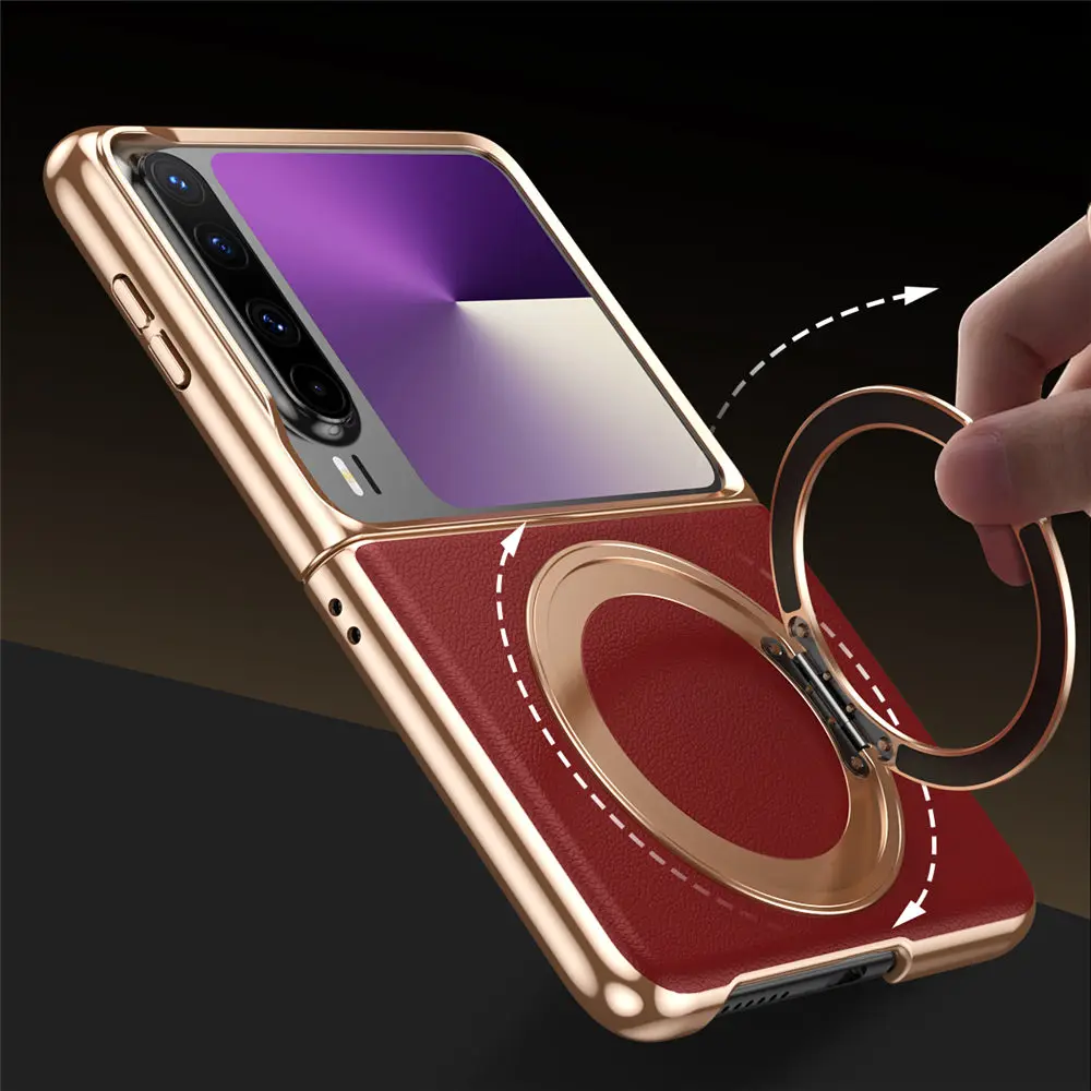 Premium Cowhide Leather Case for Huawei Pura X Electroplated Frame Bracket Cover
Premium Cowhide Leather Case for Huawei Pura X Electroplated Frame Bracket Cover