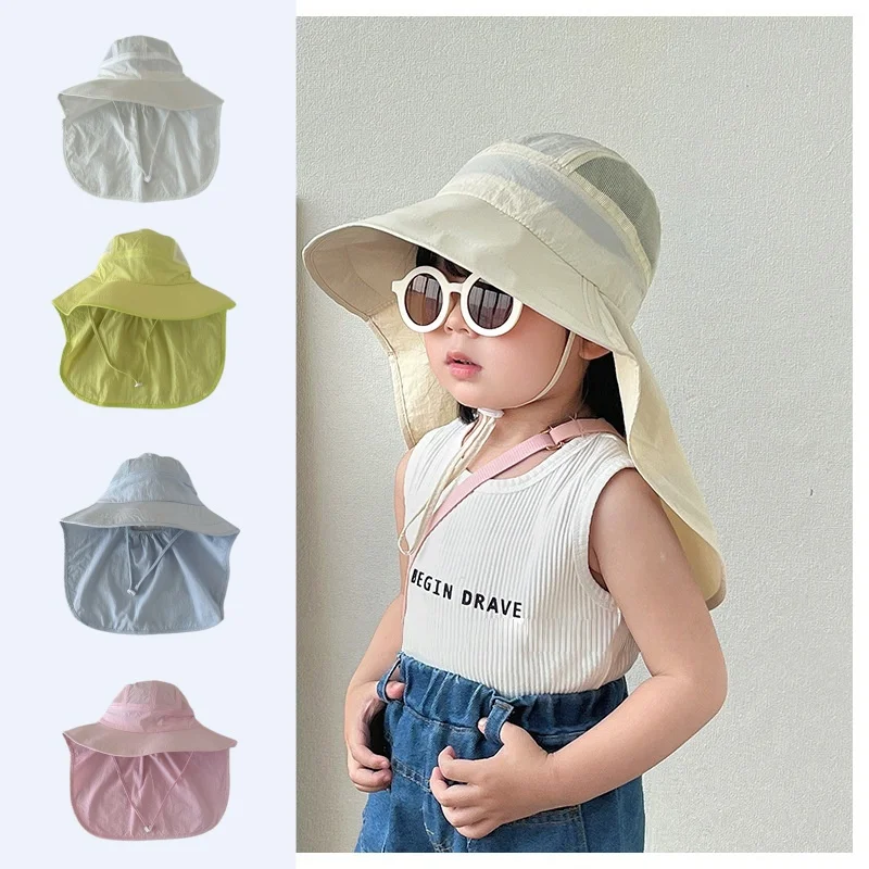 New Summer Children Hat Protection with Face Neck Cover Boys Girls Sun Shade Cap 2-8Y Kids Outdoor Beach Bucket Hat
New Summer Children Hat Protection with Face Neck Cover Boys Girls Sun Shade Cap 2-8Y Kids Outdoor Beach Bucket Hat