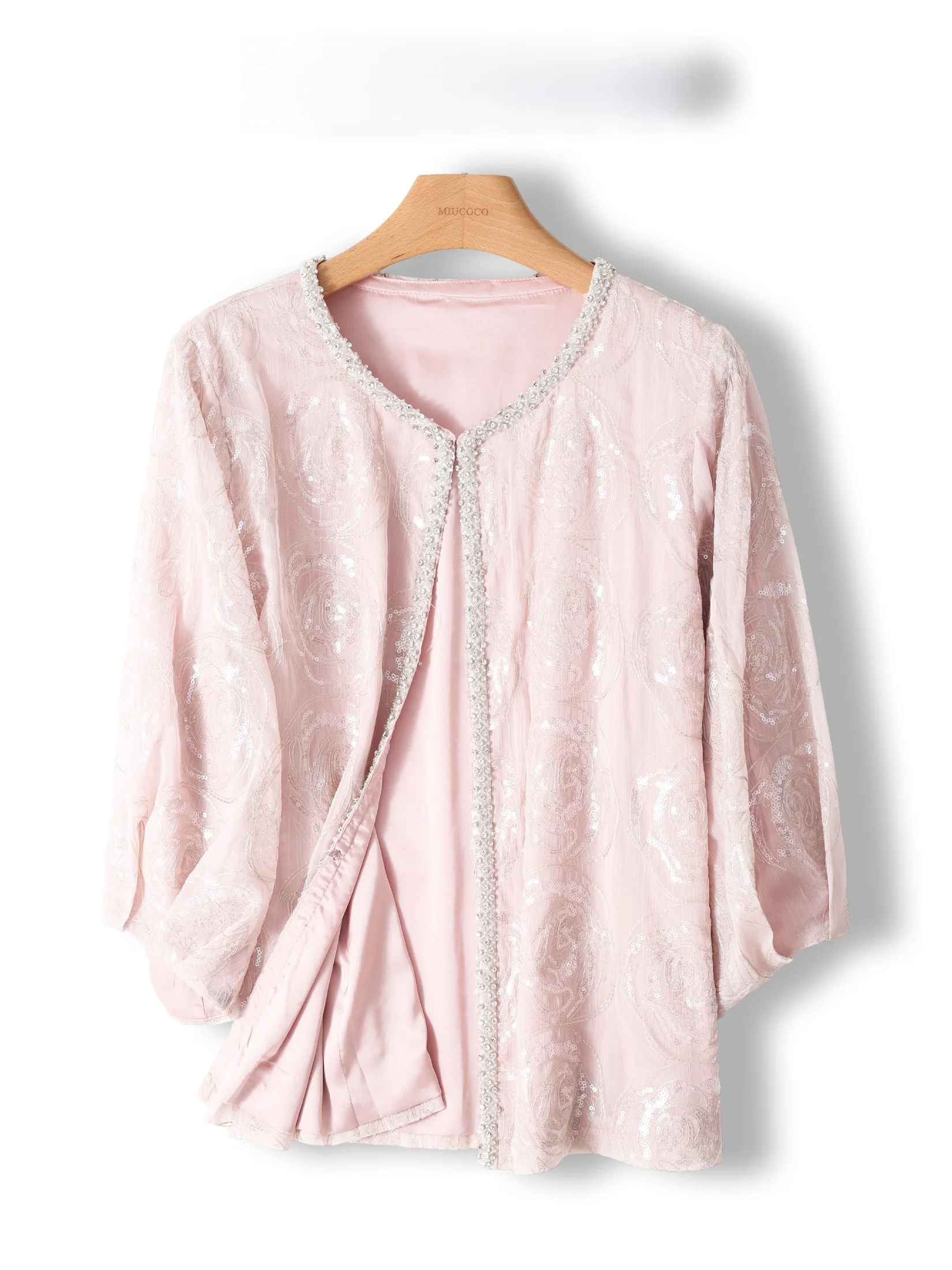 Heavy Embroidery Sequin Women's round Neck Jacket Outerwear Elegant French Style Loose Fit Buxom Fashionable Top Coat
Heavy Embroidery Sequin Women's round Neck Jacket Outerwear Elegant French Style Loose Fit Buxom Fashionable Top Coat