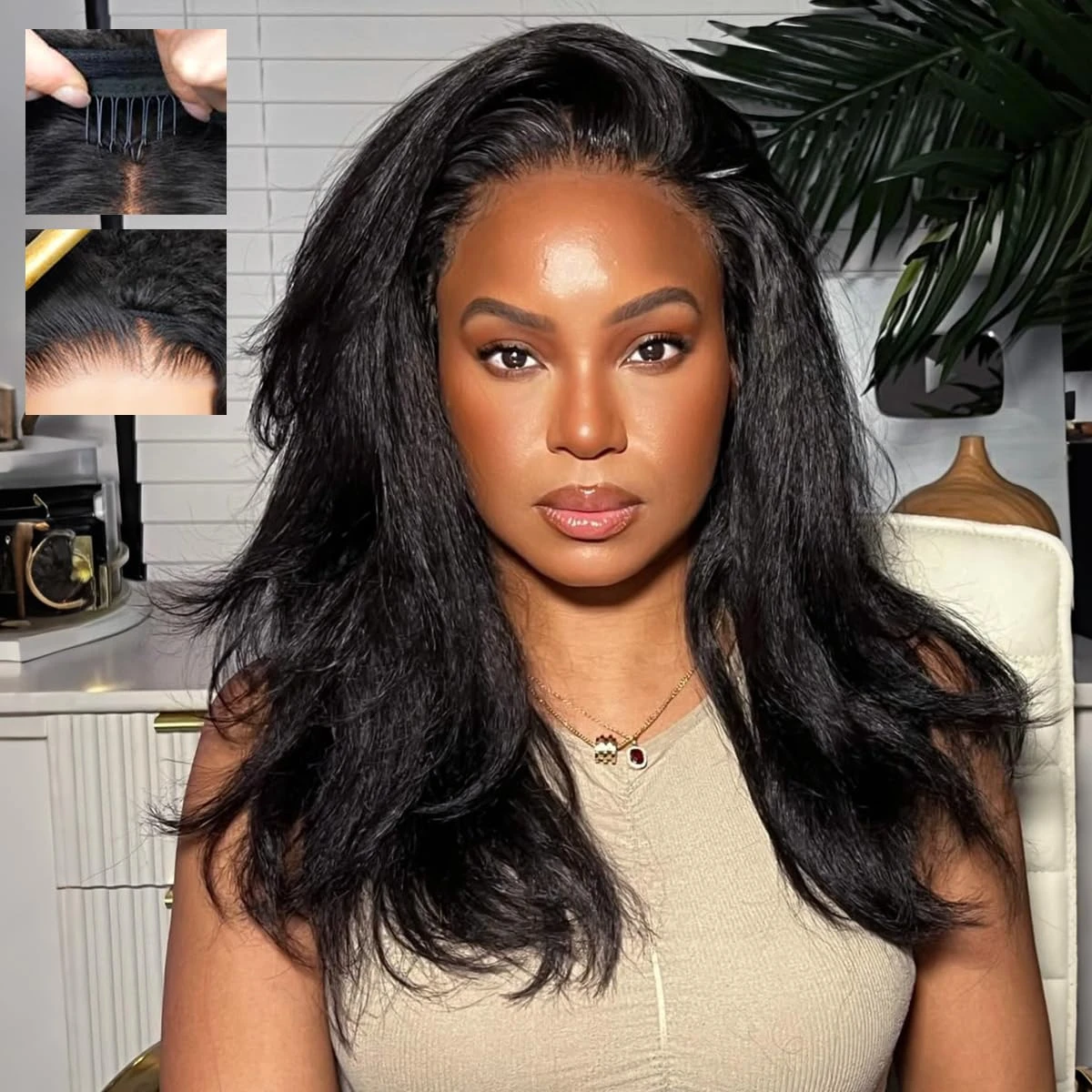 Kinky Straight Half Wig Human Hair Glueless Human Hair Half Wig 3 in 1 Seamless Flip Over Wig With Drawstring Beginners Friendly
Kinky Straight Half Wig Human Hair Glueless Human Hair Half Wig 3 in 1 Seamless Flip Over Wig With Drawstring Beginners Friendly