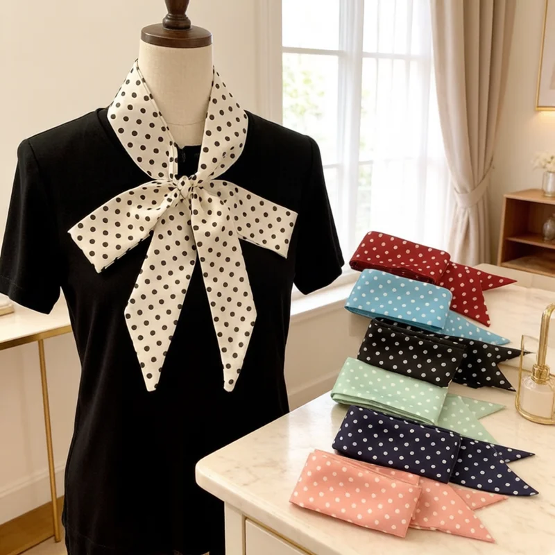 Korean Polka Dot Silk Scarf, Multi-scene Versatile Hair Band, Luxury Daily Ornament, Fashion Belt and Package Hanging Decoration
Korean Polka Dot Silk Scarf, Multi-scene Versatile Hair Band, Luxury Daily Ornament, Fashion Belt and Package Hanging Decoration
