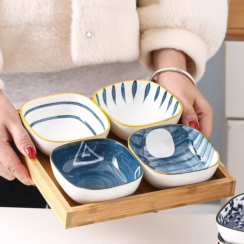 Ceramic Seasoning Dish Set Snack Platter Sauce Dish Solid Wood Pallet Set Square Dessert Plate Kitchen Supplies Dropshipping
Ceramic Seasoning Dish Set Snack Platter Sauce Dish Solid Wood Pallet Set Square Dessert Plate Kitchen Supplies Dropshipping