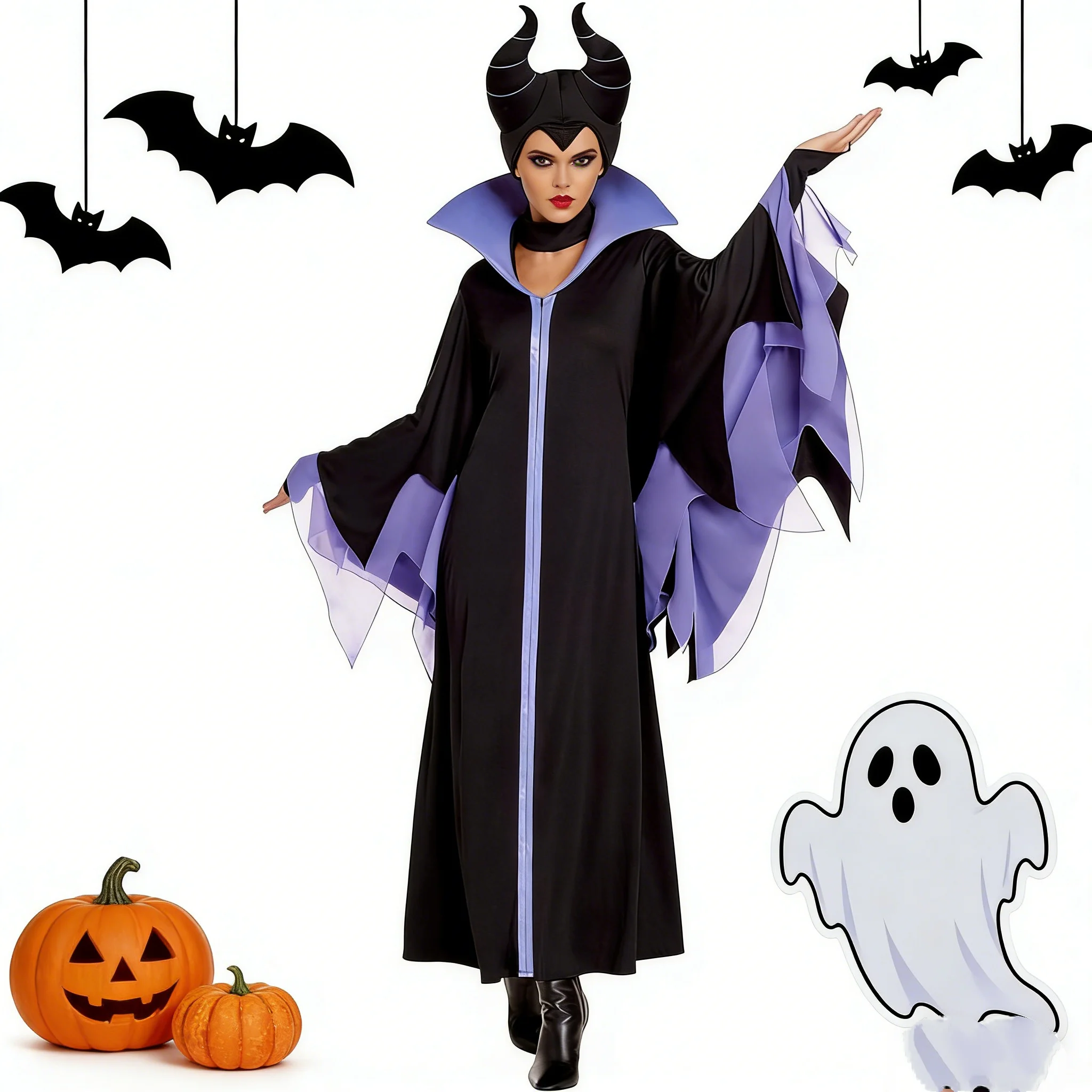 Halloween Evil Vampire Costumes for Adult Women Black Witch Cosplay Dress Sleeping Beauty Outfit Fancy Dress
Halloween Evil Vampire Costumes for Adult Women Black Witch Cosplay Dress Sleeping Beauty Outfit Fancy Dress
