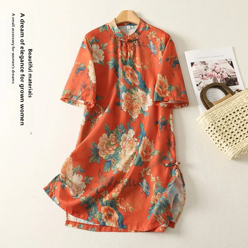New Summer Chinese Retro Stand Collar Buttoned Flax Print Five Sleeve Mid-Length Side Slit Top Women's Cotton Traditional Cos...
New Summer Chinese Retro Stand Collar Buttoned Flax Print Five Sleeve Mid-Length Side Slit Top Women's Cotton Traditional Cos...
