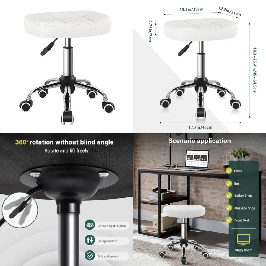 6-Square Lattice PU Swivel Stool with Wheel for Work SPA Shop Massage Height-Adjustable and Cost-Effective Rolling Stool Chair
6-Square Lattice PU Swivel Stool with Wheel for Work SPA Shop Massage Height-Adjustable and Cost-Effective Rolling Stool Chair