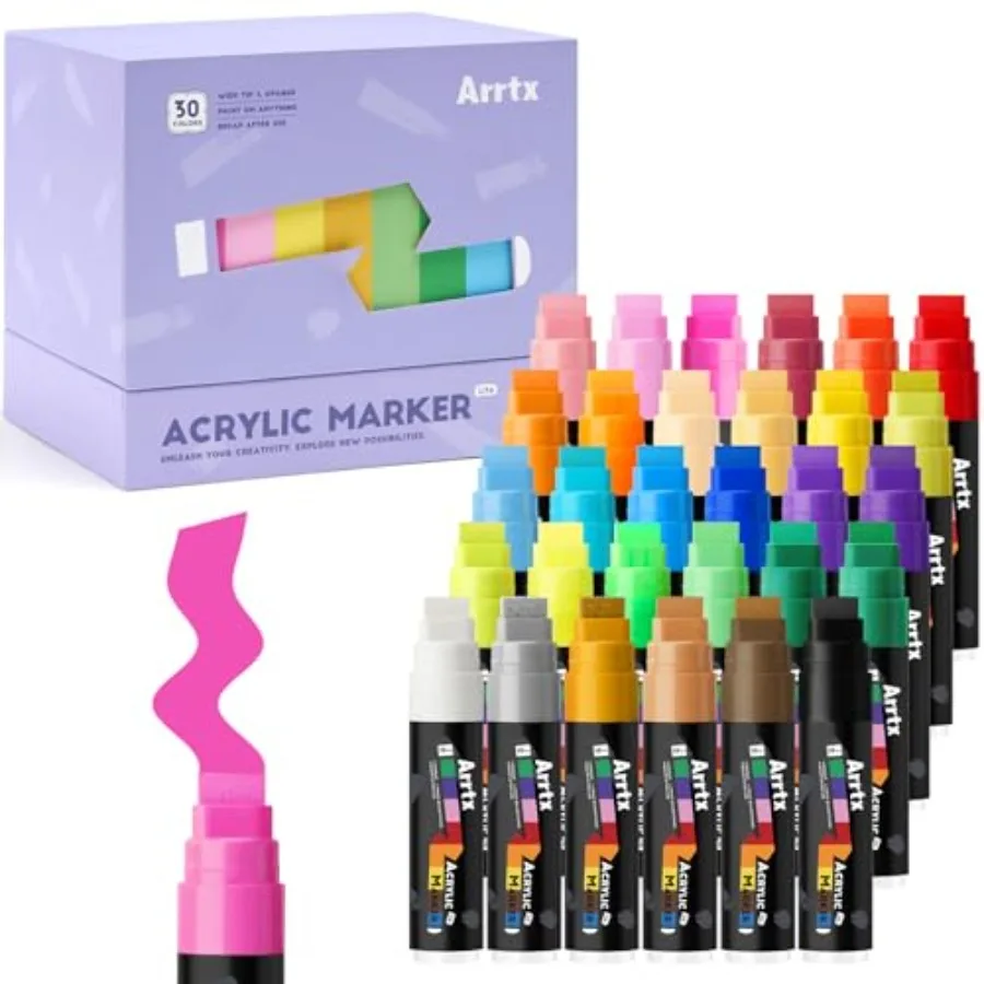 Poster Markers 15mm Wide Tip Acrylic Markers Set Waterproof and Permanent Paint Pens for Rock Painting Poster Ceramics Fabric a
Poster Markers 15mm Wide Tip Acrylic Markers Set Waterproof and Permanent Paint Pens for Rock Painting Poster Ceramics Fabric a