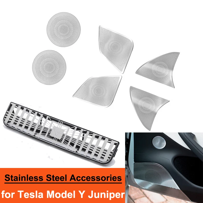 Car Stainless Steel Accessories for Tesla Model Y Juniper 2025 Speacker Cover Front Rear Speakers Air Oultet Protector Sticker
Car Stainless Steel Accessories for Tesla Model Y Juniper 2025 Speacker Cover Front Rear Speakers Air Oultet Protector Sticker
