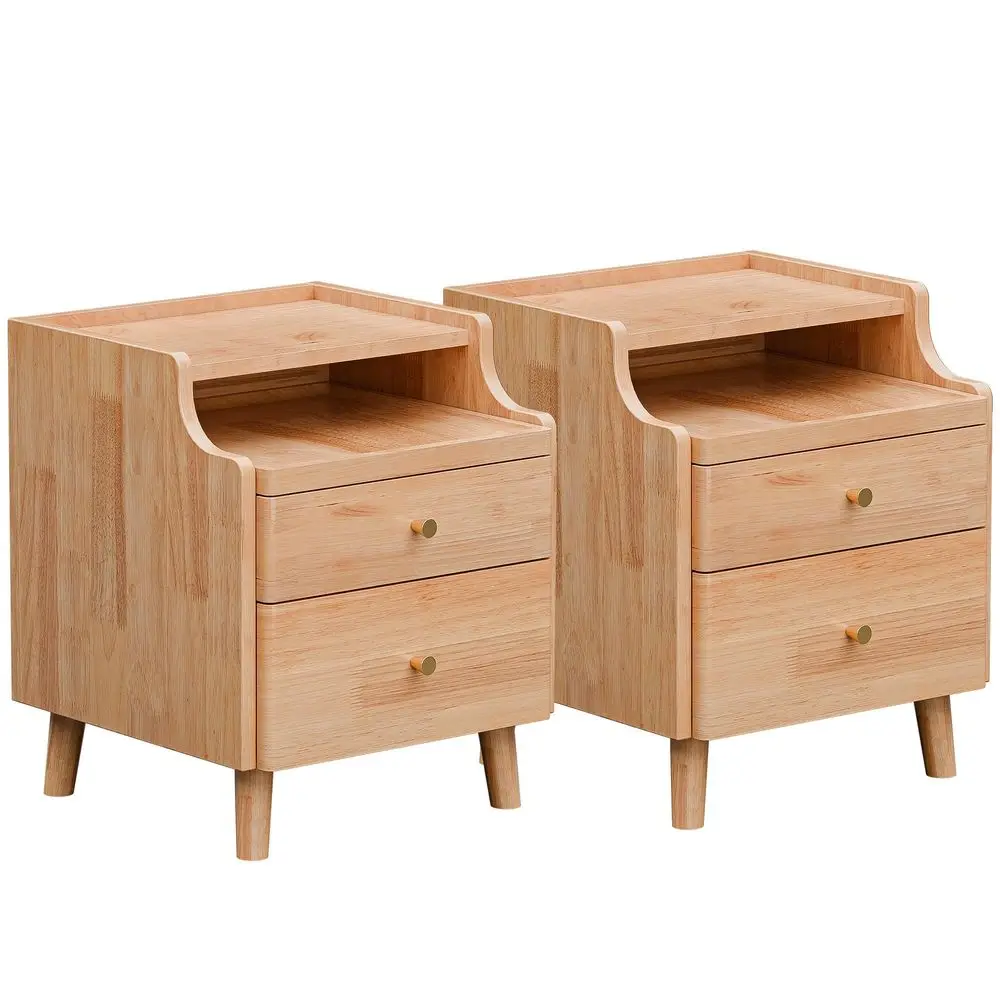 Set of 2, PreAssembled, 19.7H Solid Wood Night Stand with 2 Drawers, Open Sliding Shelf, Mid Century Modern Small Bedside Table
Set of 2, PreAssembled, 19.7H Solid Wood Night Stand with 2 Drawers, Open Sliding Shelf, Mid Century Modern Small Bedside Table