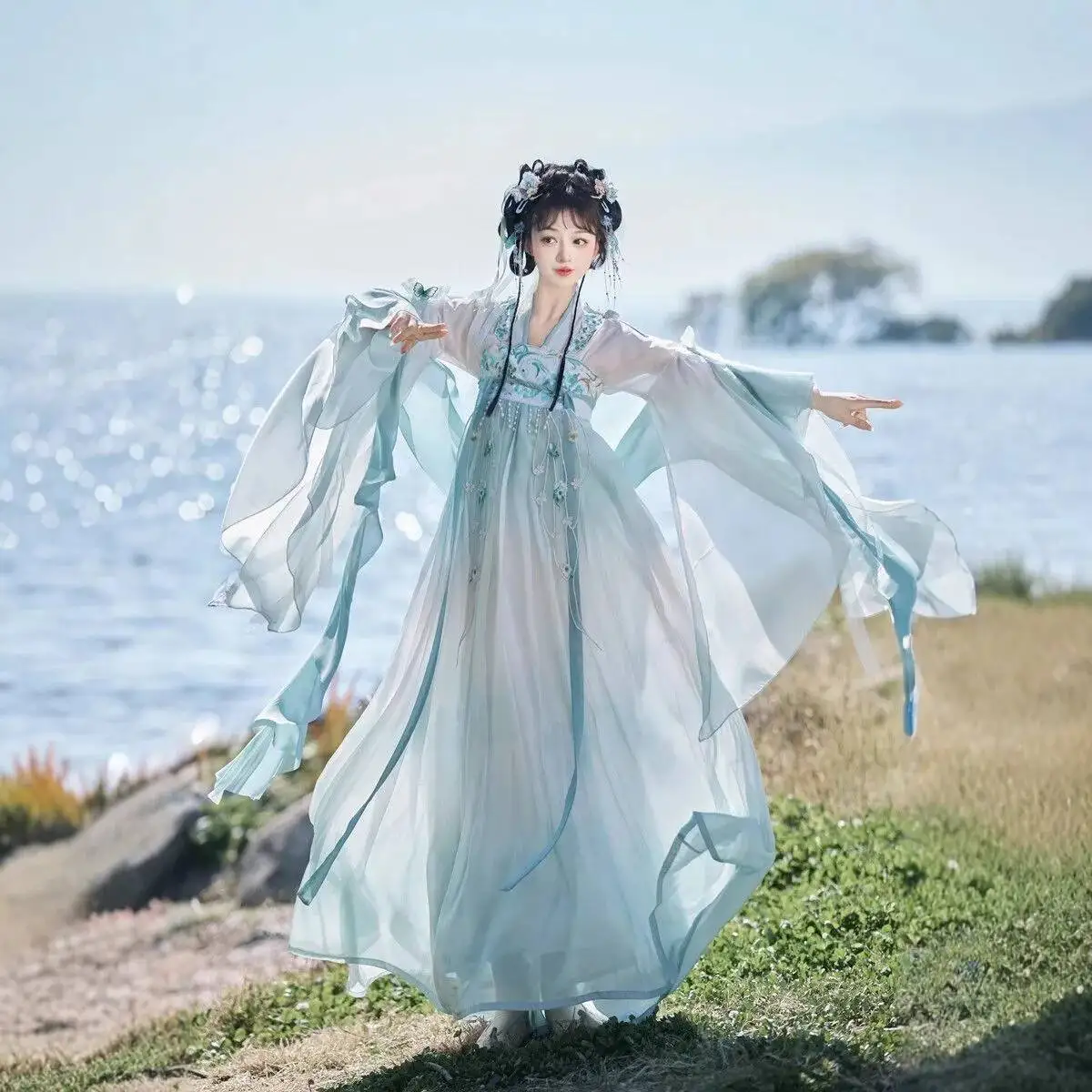 Spring Summer New Embroidered Hanfu Daily Tang Style Chest-High Ru Skirt Ancient Chinese Style Hanfu Elements Adult Hanfu
Spring Summer New Embroidered Hanfu Daily Tang Style Chest-High Ru Skirt Ancient Chinese Style Hanfu Elements Adult Hanfu