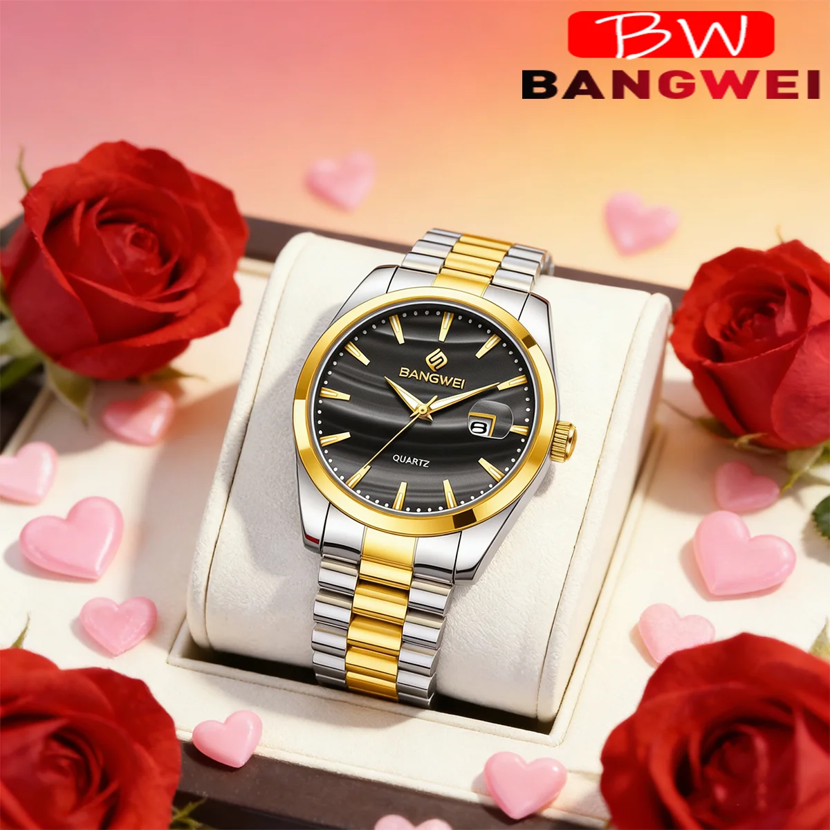 Мужские кварцевые наручные часы BANGWEI с креативным циферблатом, водонепроницаемые, светящиеся, роскошные часы для мужчин, подарок на День святого Валентина
Мужские кварцевые наручные часы BANGWEI с креативным циферблатом, водонепроницаемые, светящиеся, роскошные часы для мужчин, подарок на День святого Валентина