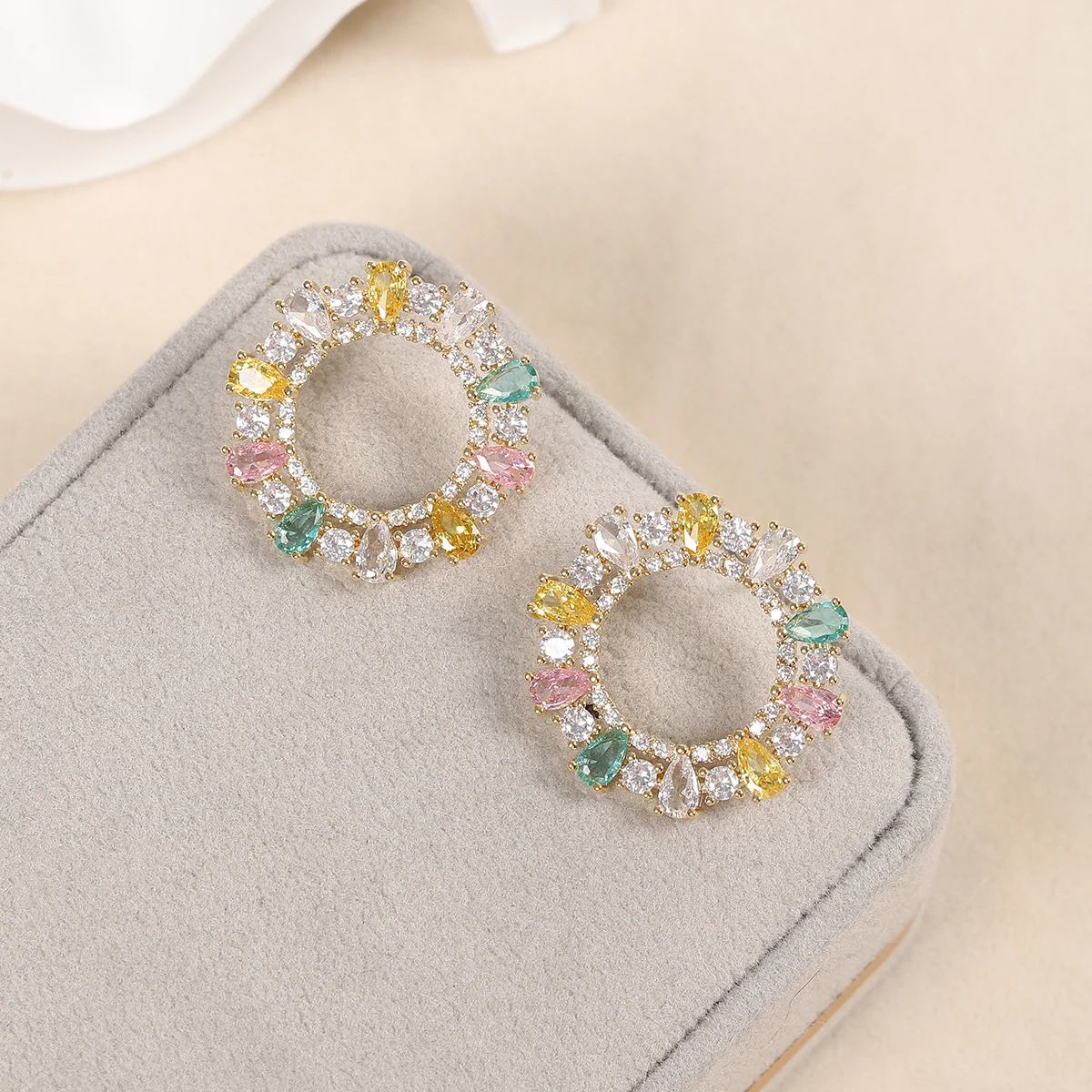 925 Silver Needle Multicolor Gemstone Hoop Earrings, Gold-Tone Statement Jewelry for Women Party Daily Wear
925 Silver Needle Multicolor Gemstone Hoop Earrings, Gold-Tone Statement Jewelry for Women Party Daily Wear
