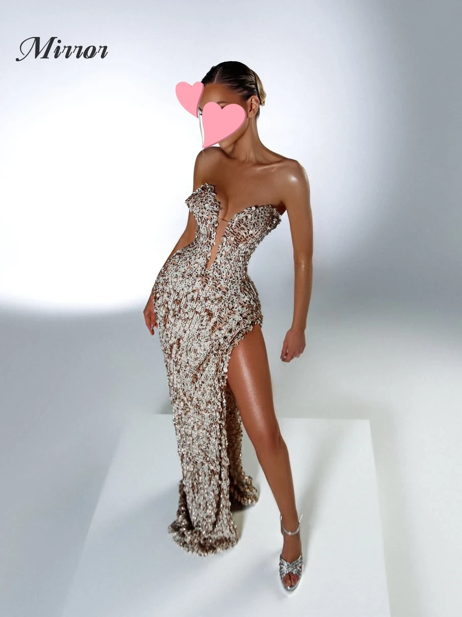 Mirror Dress Elegant Vintage Sexy Beads Sequins Slit Stylish New Customize Formal Occasion Prom Dress Evening Party Gowns
Mirror Dress Elegant Vintage Sexy Beads Sequins Slit Stylish New Customize Formal Occasion Prom Dress Evening Party Gowns