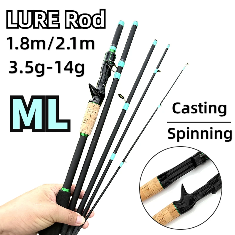 Baitcasting Lure Fishing Rod Bait Weight 3.5-14g Hard Carbon 4/5 Sections Portable Travel Surfing Pole ML Action with EVA Handle
Baitcasting Lure Fishing Rod Bait Weight 3.5-14g Hard Carbon 4/5 Sections Portable Travel Surfing Pole ML Action with EVA Handle